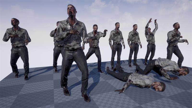 虚幻4僵尸警察模型带动作蓝图