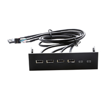 DIEWU USB2 0 Front Panel Optical Drive Expansion Card 4-port HUB Dual 9PIN to 4-port usb2 0 Card