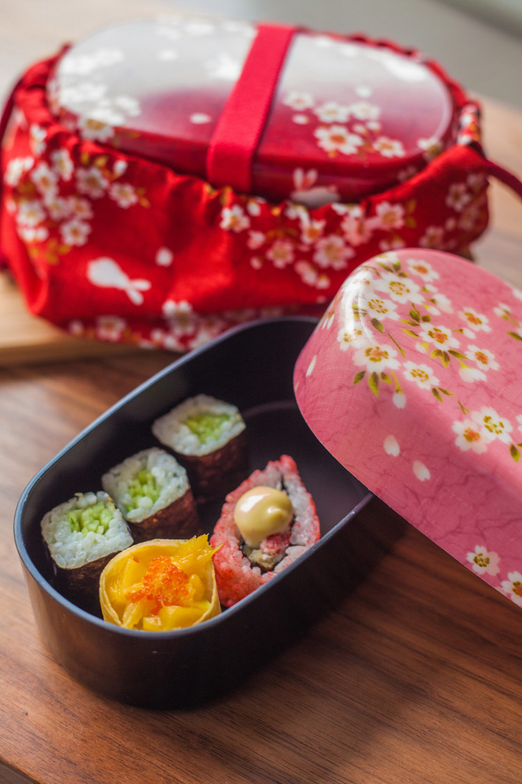 现货日本进口hakoya和风樱花兔子双层饭盒便当盒学生饭盒两色入