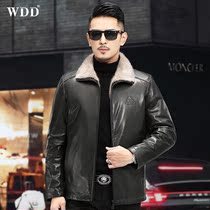 2021 new mens leather leather jacket water mink liner Mountain sheepskin flap fur integrated winter tide jacket