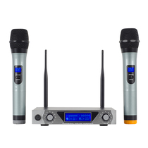 LINGYU listening wireless microphone head mounted microphone one drag two metal U segment family KTV singing microphone