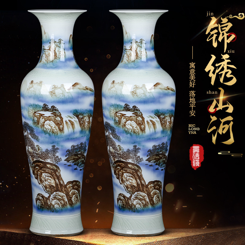 Jingdezhen ceramics of large vases, hand - made furnishing articles to heavy Chinese opening gifts large sitting room