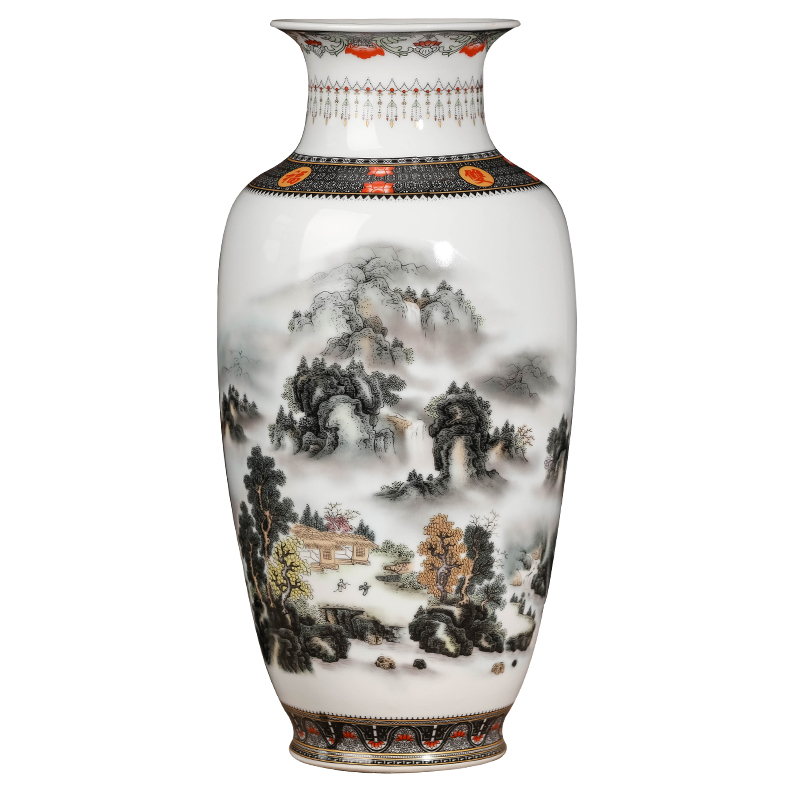 New Chinese style of jingdezhen ceramics powder enamel vase furnishing articles sitting room porch TV ark, flower decorations arts and crafts