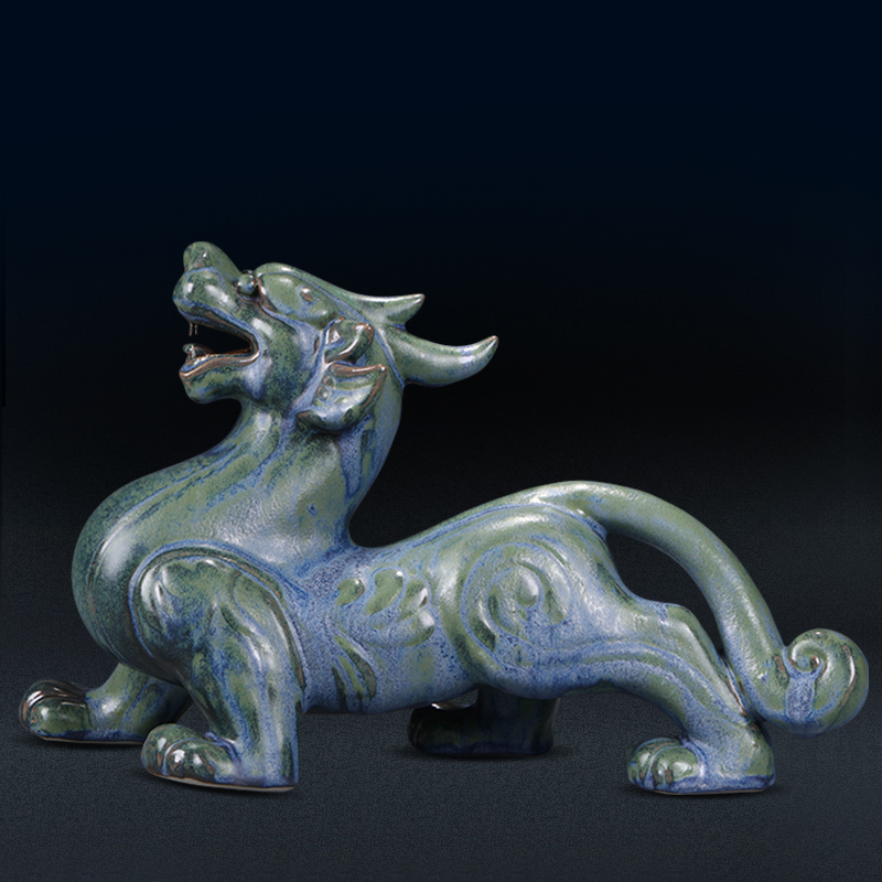 Jingdezhen ceramics imitation bronze, the mythical wild animal office furnishing articles lucky new Chinese style and the sitting room porch feng shui decorations