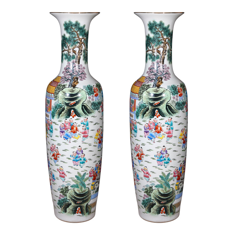 Jingdezhen ceramics powder enamel the ancient philosophers figure of large vases, Chinese style household furnishing articles to heavy accessories large living room