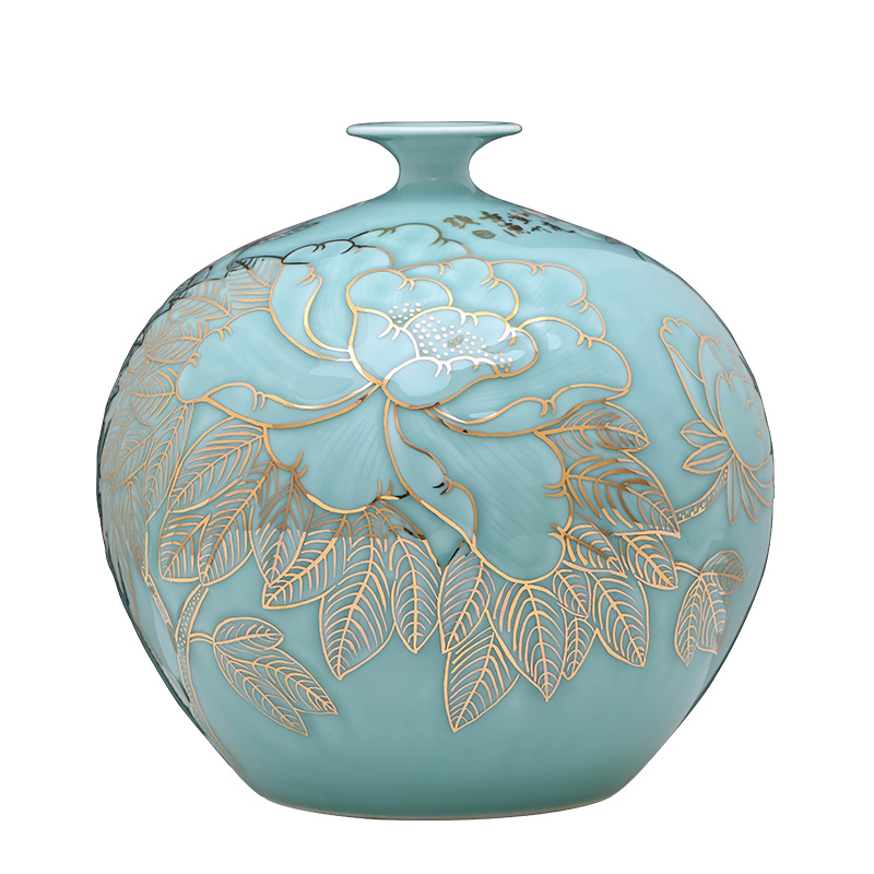 The Master of jingdezhen ceramics vase hand - made green glair see pomegranate bottle of large Chinese style furnishing articles sitting room adornment