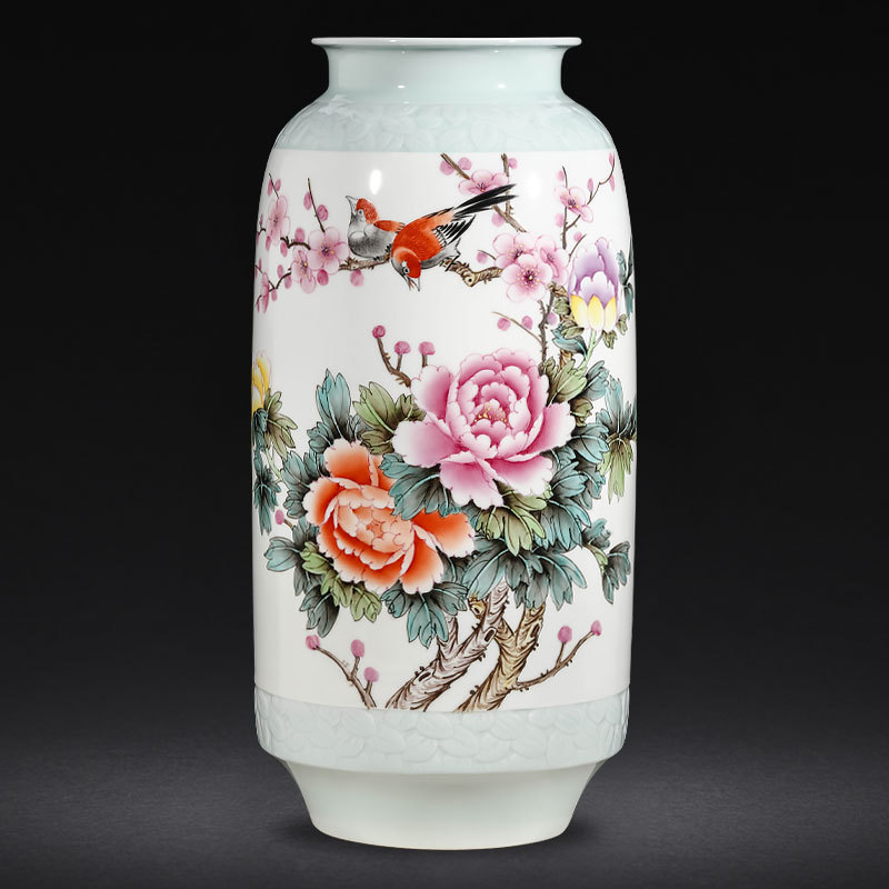 Jingdezhen ceramics famous hand - made enamel vase furnishing articles sitting room flower arranging upscale Chinese style household ornaments