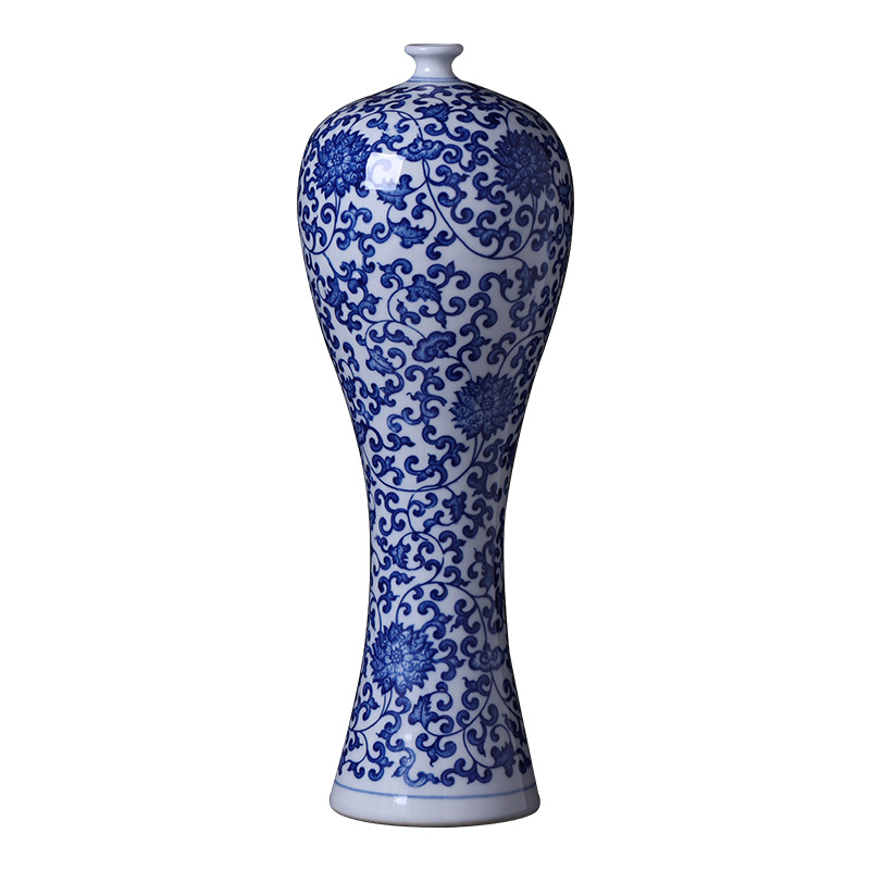 Jingdezhen ceramics antique blue and white porcelain vases, flower arranging furnishing articles sitting room of Chinese style household adornment rich ancient frame decoration