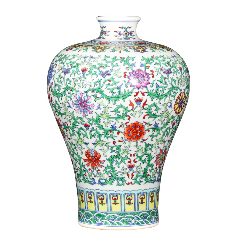 Jingdezhen ceramics imitation yongzheng hand - made color bucket vases, flower arranging archaize sitting room of the new Chinese style household adornment furnishing articles