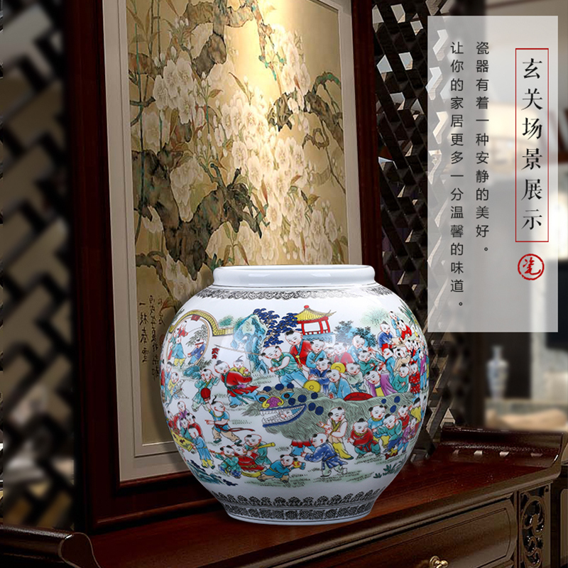 Jingdezhen ceramics archaize storage tank by the ancient philosophers figure vase large Chinese style living room TV ark adornment furnishing articles