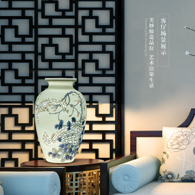 Jingdezhen ceramics furnishing articles by hand made exquisite thin foetus vases, new Chinese style creative wine sitting room adornment