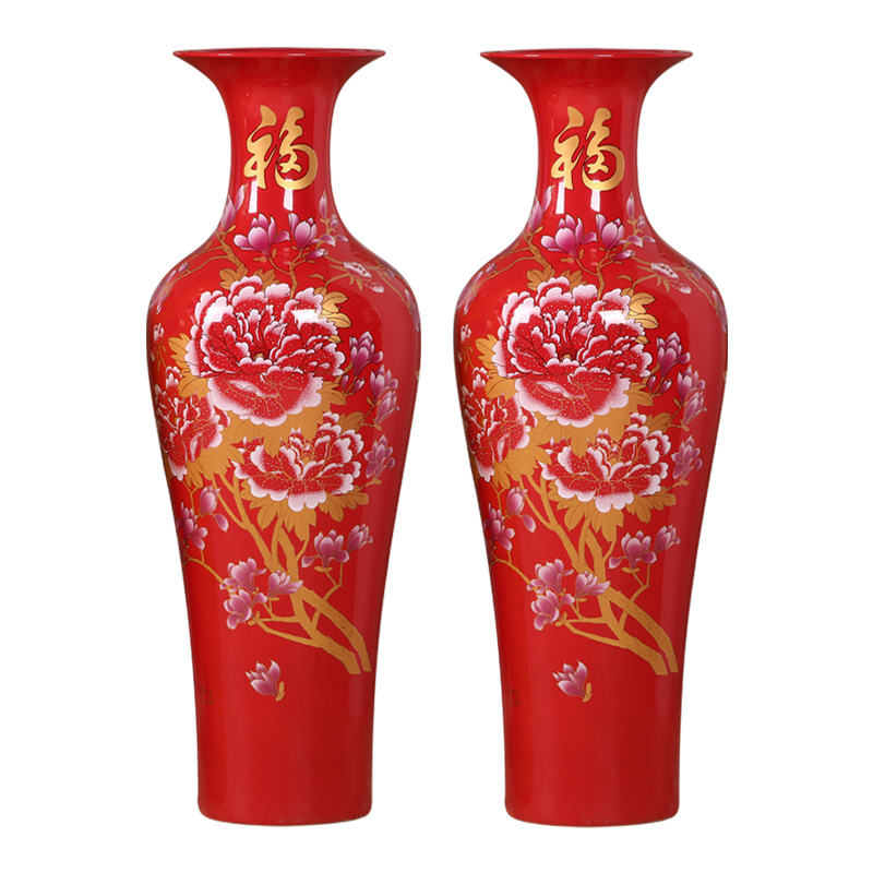 Jingdezhen ceramics vase of large sitting room of the new Chinese style household TV ark hotel opening gifts