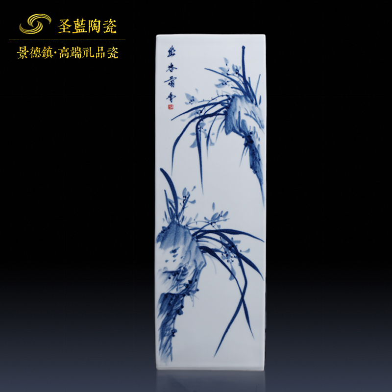 Jingdezhen blue and white by patterns of hand - made ceramics of large vases, flower arranging and calligraphy scrolls cylinder furnishing articles
