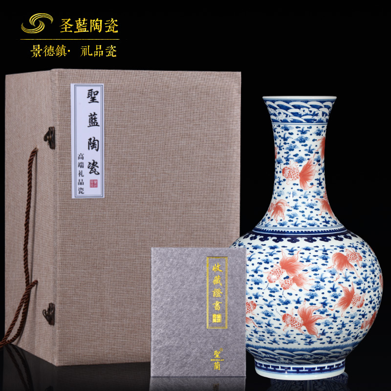 Antique vase of blue and white porcelain of jingdezhen ceramics furnishing articles every year more than Chinese style living room porch decoration