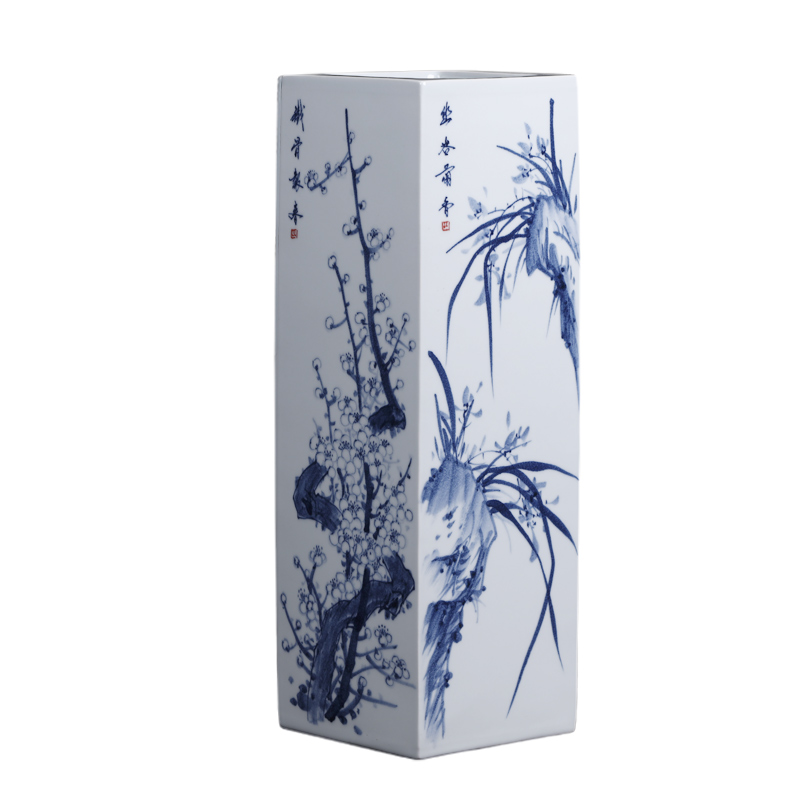 Jingdezhen blue and white by patterns of hand - made ceramics of large vases, flower arranging and calligraphy scrolls cylinder furnishing articles