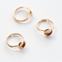 Universal handmade DIY empty flat head ring French embroidery jewelry material accessories metal disc ring ring ring