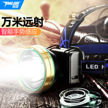 LED headlight strong light super bright head-mounted flashlight outdoor long-range charging induction night fishing small xenon mine lamp