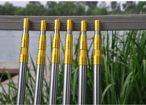 Stainless steel 1-4-meter Transcript mesh telescopic folding positioning Transnetting pole fishing Transnetting rod fishing rod fishing gear Supplies