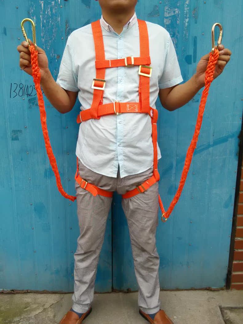 架子工安全带五点式高空作业安全带防坠落空调安装安全绳双保险带