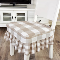 Minimalist modern Four Seasons horseshoe shaped plaid cushion chair cushion for home cotton linen breathable Four Seasons Butt Cushion Chair Cushion