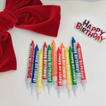 Korean in alphabet printed mini candle birthday candle Happy birthday party