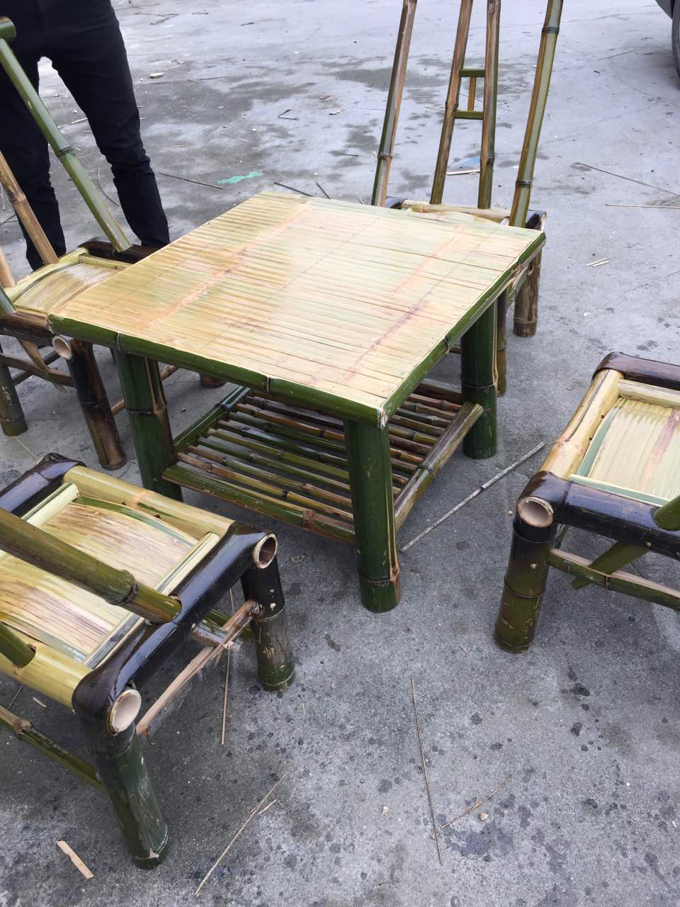 竹茶几茶桌楠竹竹桌子方形休闲阳台简易家用田园竹制品竹椅子竹桌