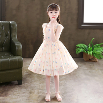 Girls temperament summer dress 2021 new childrens foreign style vest dress autumn girl Net red princess dress
