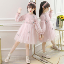 Girl dress new autumn winter foreign girl sweater flower spring dress children princess dress Spring Autumn