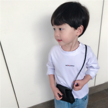 Childrens mother custom boys and girls cotton T-shirt baby Korean letter Top children long sleeve bottom T-shirt autumn clothes