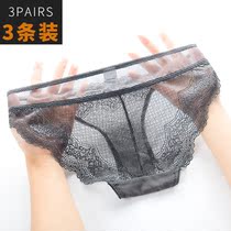 Sexy panties womens lace ultra-thin passionate temptation hot sexy women full transparent mesh low waist briefs head