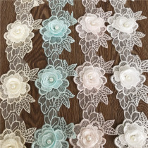 New quality embroidery three-dimensional flower lace clothing cheongsam accessories DIY sewing accessories nail bead lace cloth