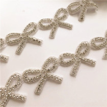 DIY handmade diamond wedding dress decoration accessories rhinestone accessories bow applique bride belt material