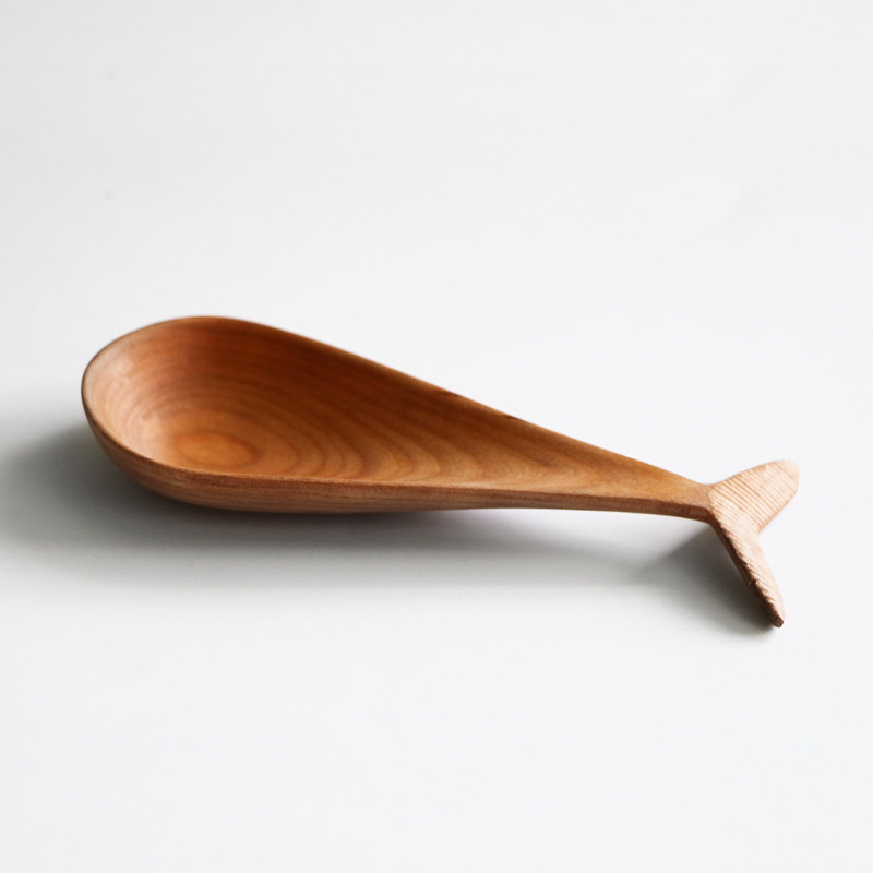 手工收藏级新款无漆木勺居家茶勺樱桃木实木 鲸 弦x一个勺子