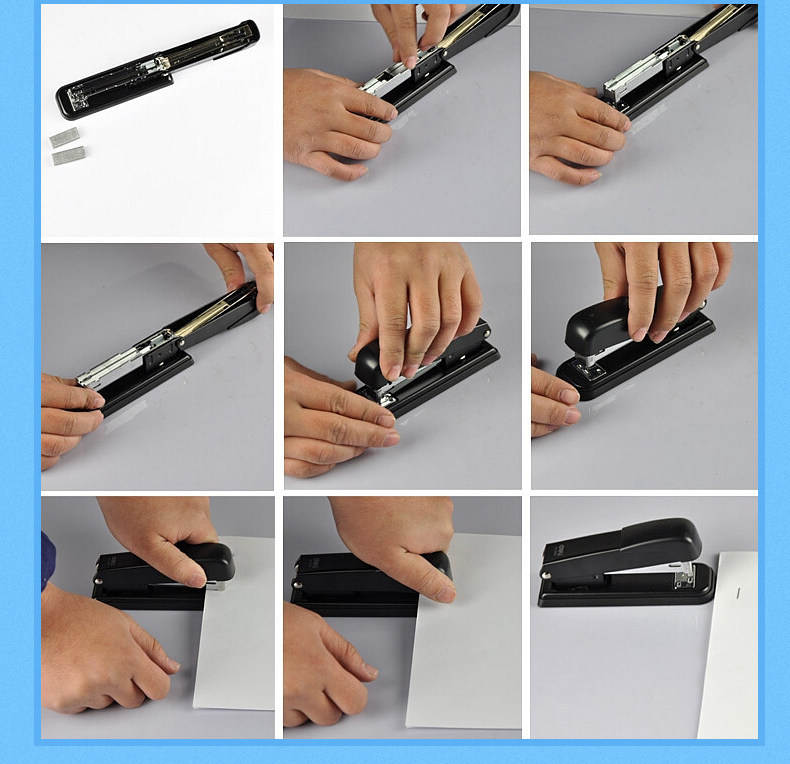 得力订书机0309办公学生订书器12号钉可旋转钉书机中号钉书器包邮_7折