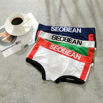 Hibin Mens Underwear Pure Cotton Youth Individuality Low Waist Flat Angle Pants Sexy Breathable Sports Four-corner Pants Men Trends