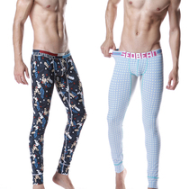 Break Code Flush Flush Pure Cotton Mens Autumn Pants Youth Print Low Waist Warm And Underpants Autumn Pants Mens Singles Pieces