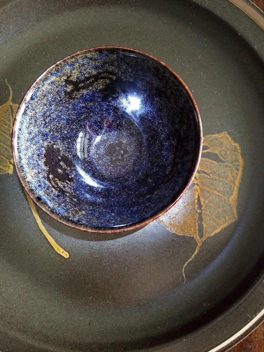 吉州窑茶具天目瓷曾明华纯手工制作吉州天目窑茶盏窑变七彩金茶盏