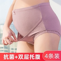 Large size pregnant womens underwear pure cotton 200 kg underwear womens early abdominal high waist antibacterial early pregnancy second trimester third trimester