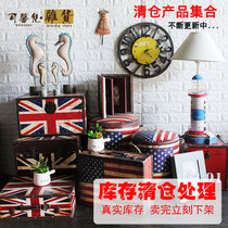 Special American country wrought iron old wall decorations wooden storage decoration box home decoration decoration