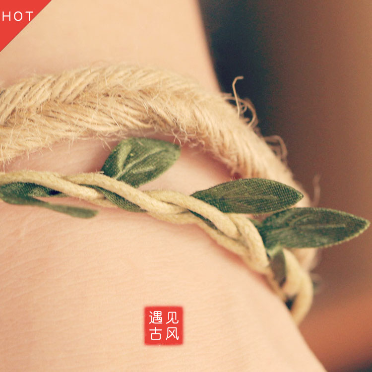 原创闺蜜文艺手工古风手链 民族风草绳编织小清新学生饰品礼物_7折