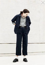 British Album MHl Retro Pocket Fine Cotton High Waist Straight Ninth Casual Wide Leg Pants New Spring Autumn