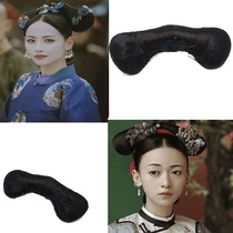 Film and television drama Yanxi strategy Wei Luo Tongqi flag head wig swallowtail hair bun photo studio Qing Dynasty photo wig headdress