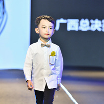 Boys and girls long-sleeved white shirt sleeves thin spring and autumn little girls shirt British style cotton childrens baby handsome shirt