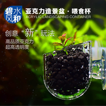 Clear water wind and feeder feeding cup transparent acrylic feeding circle aquatic grass planting landscape cup red insect feeder