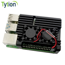 Raspberry Pi 4 generation 4B metal case Raspberry Pi aluminum alloy case Aluminum dual fan cooling