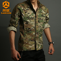 Spring and autumn long sleeve outdoor tactical shirt mens waterproof special forces military fans multi-pocket army shirt jacket jacket