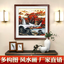 Chinese style of fang shui painting Xuanjo square relies on the shan Hongyuan when the head of the mountain picture drawing room decoration painting painting