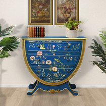 American entrance cabinet Screen partition Living room decorative side cabinet Storage locker Light luxury painted furniture