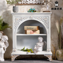 French retro carved fireplace entrance decorative cabinet home living room storage cabinet homestay old decoration