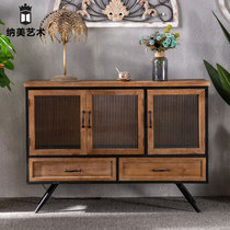 American country wrought iron retro old porch cabinet living room home side cabinet B & B hotel storage lockers